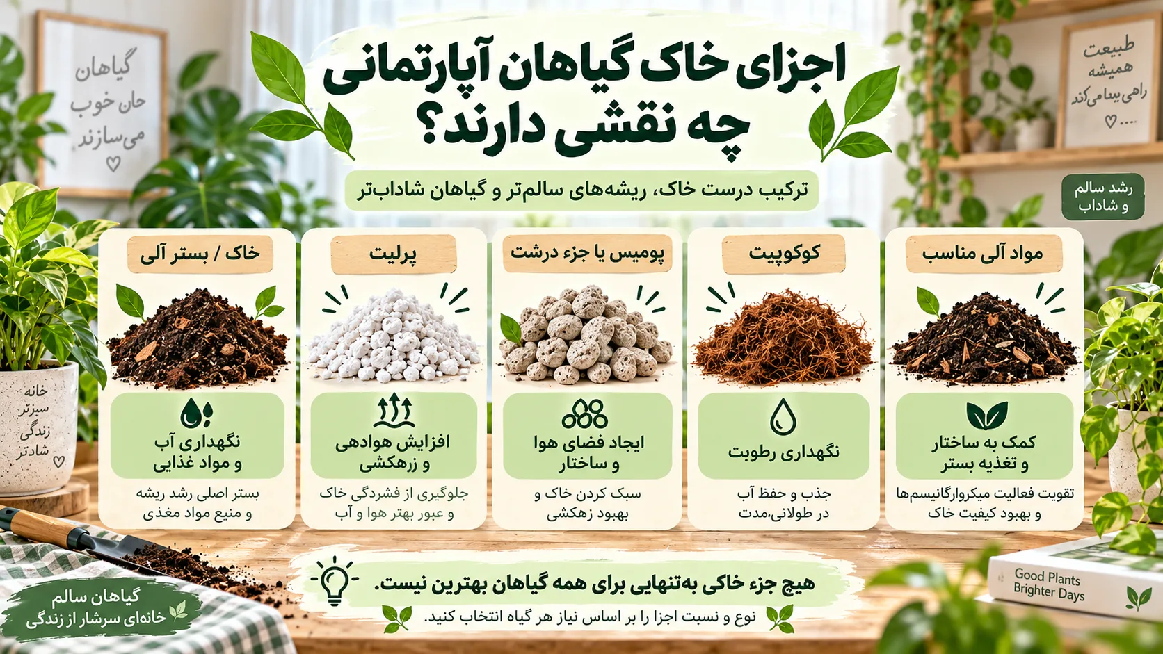 اجزای خاک گیاهان آپارتمانی چه نقشی دارند نقش اجزای خاک گیاهان آپارتمانی شامل پرلیت کوکوپیت پومیس و مواد آلی