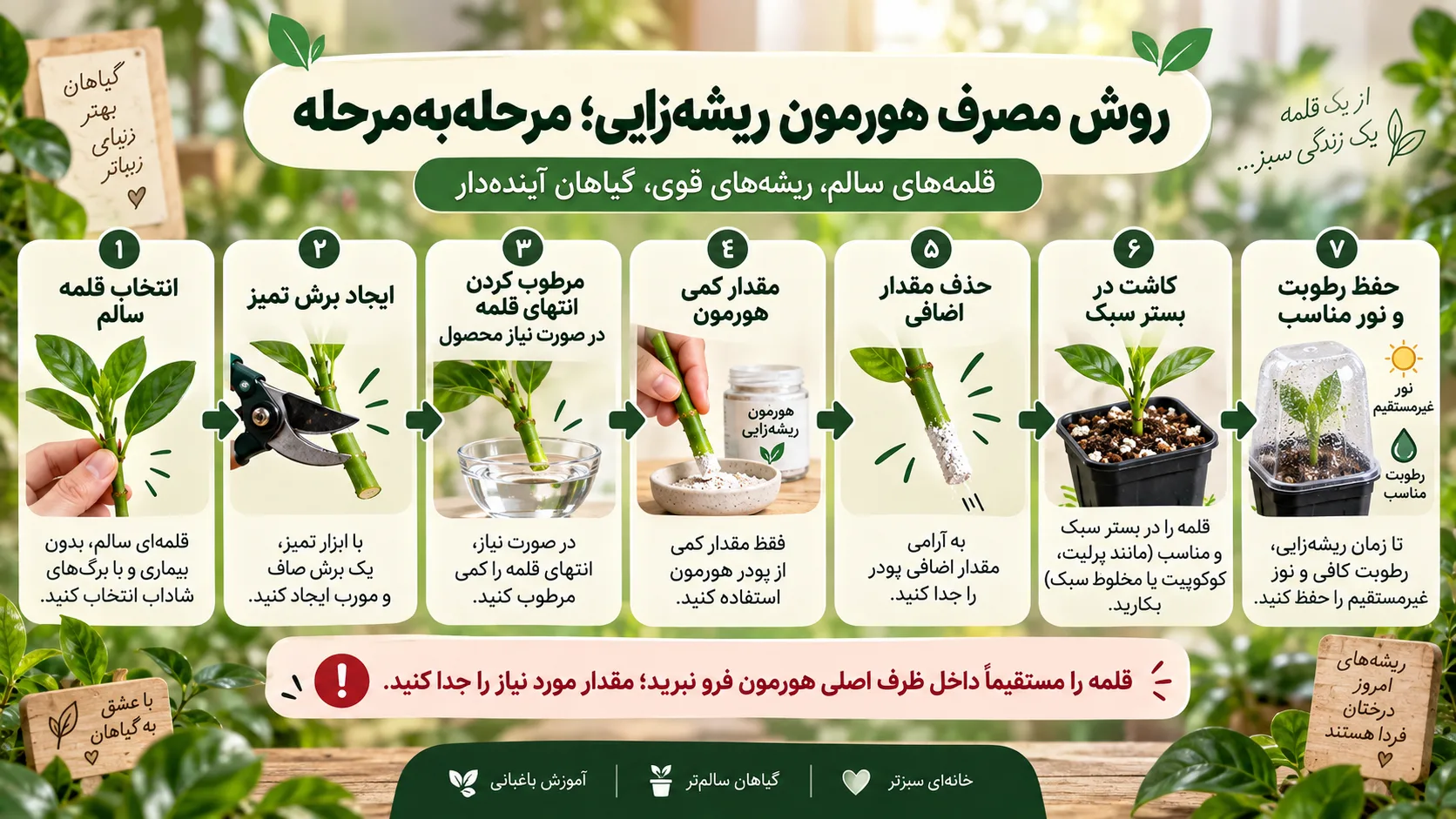 روش مصرف هورمون ریشه زایی مرحله به مرحله روش مصرف هورمون ریشه زایی مرحله به مرحله برای قلمه